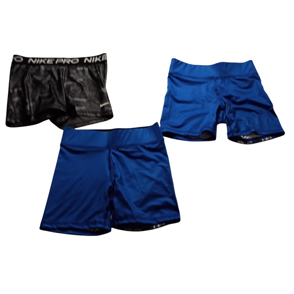 Nike Champro Compression Shorts Women's Lot 3 Camo Blue Athletic XS S Gym Yoga